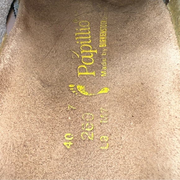 Birkenstock papillio metallic Line Pattern silver 260 sandals Women’s Sz 9 - Picture 12 of 12